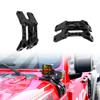 2018-2019 Wrangler JL Gladiator JT অ্যালুমিনিয়াম খাদ এ-পিলার উইন্ডশিল্ড লাইট মাউন্টস ব্র্যাকেট