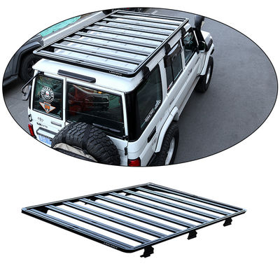 অফ রোড ল্যান্ড ক্রুজার এলসি 76 সিরিজ 4x4 টয়োটা জন্য কালো AL6063 SS304 মধ্যে ছাদ র্যাক মাউন্ট