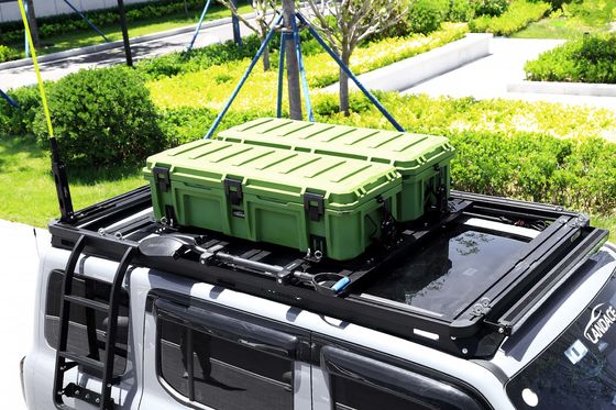 2018 সিলভার 4WD 4x4 বাহ্যিক আনুষাঙ্গিক গাড়ির ছাদ র্যাক ভারী দায়িত্ব টুল বক্স উপর মাউন্ট