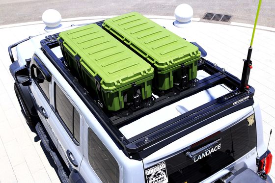 2018 সিলভার 4WD 4x4 বাহ্যিক আনুষাঙ্গিক গাড়ির ছাদ র্যাক ভারী দায়িত্ব টুল বক্স উপর মাউন্ট