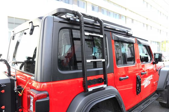 কালো 4x4 অফরোড আনুষাঙ্গিক Wrangler JL কার ছাদ র্যাক মাউন্ট করা ধাতু একক সাইড সিঁড়ি জন্য জিপ