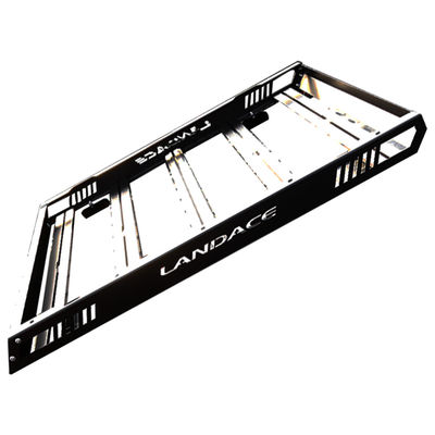 কালো 1455x1425x113MM ইউনিভার্সাল অটো ছাদ ক্যাসেট র্যাক সাইড ল্যাডার অ্যালুমিনিয়াম খাদ সহ