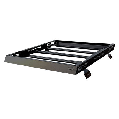কালো 1455x1425x113MM ইউনিভার্সাল অটো ছাদ ক্যাসেট র্যাক সাইড ল্যাডার অ্যালুমিনিয়াম খাদ সহ