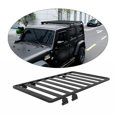 JK Wrangler কার ছাদ র্যাক অ্যালুমিনিয়াম অটো খুচরা যন্ত্রাংশ 1500X1425mm স্থানান্তর ছাদ মাউন্ট