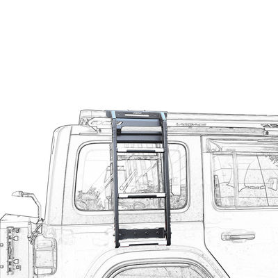 Jeep Wrangler JL JK ৩ ধাপের সিঁড়ি ছাদ র্যাক সাইড মাউন্ট এবং পাউডার লেপযুক্ত ফিনিস সহ