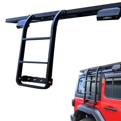 Jeep WranglerJL ছাদ র্যাকের জন্য স্টাইলিশ এবং কার্যকরী কালো স্টেইনলেস স্টীল সাইড সিঁড়ি