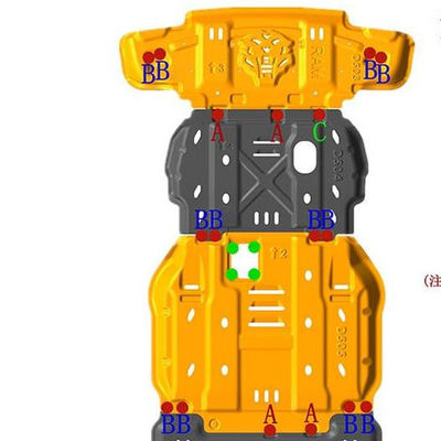 OEM গৃহীত ম্যাঙ্গানিজ-অ্যালুমিনিয়াম খাদ র্যাম 3D গাড়ির অধীনে বর্ম শ্যাসি স্কিড প্লেট