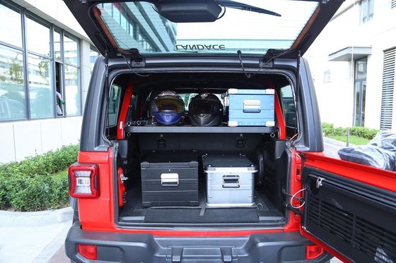 পাউডার লেপ পৃষ্ঠ দৃঢ় এবং ইনস্টল করা সহজ Jeep Wrangler পিছন পণ্যসম্ভার এলাকা জন্য র্যাক