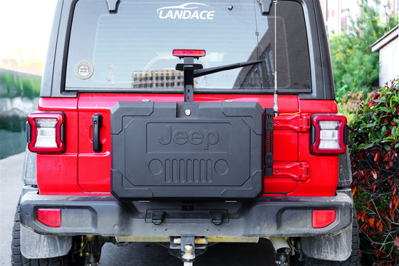 অ্যালুমিনিয়াম অ্যালোয় Tail Gate Storage Box Jeep Wrangler JL JK এর জন্য রিপেয়ার হুইল প্রতিস্থাপন