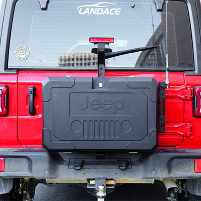 JL JK বাহ্যিক আনুষাঙ্গিক কালো কাস্টম পাউডার লেপ সঙ্গে হিচ মাউন্ট ধাতু বক্স